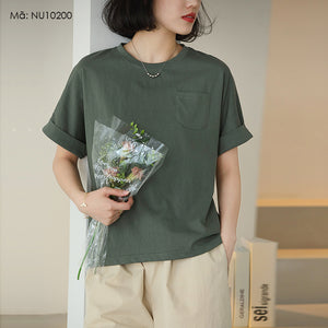 Áo T-shirt ngắn tay cổ tròn một túi - NU10200