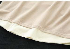 Áo T-shirt dài tay cổ V đính khuy kiểu hai lớp - NU9578