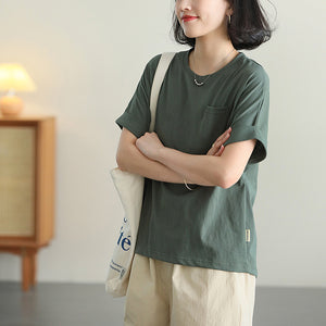 Áo T-shirt ngắn tay cổ tròn một túi - NU10200