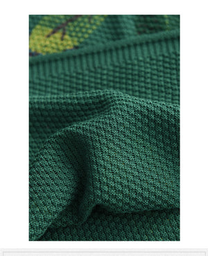 Áo len đan dài tay cổ tròn in những chiếc lông trừu tượng - NU9575