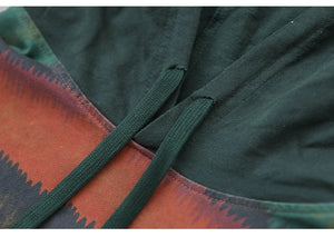 Áo hoodies dài tay kẻ sọc màu vạt kiểu rách - NU9304