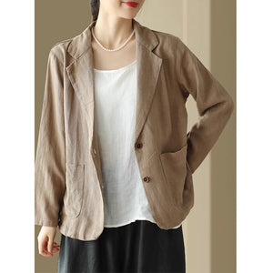 Áo khoác blazer linen dài tay túi vuông hai khuy - NU9206