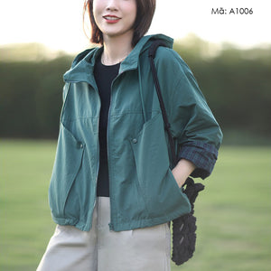 Áo khoác dài tay có mũ - A1006