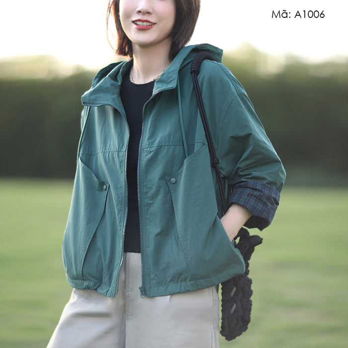 Áo khoác dài tay có mũ - A1006