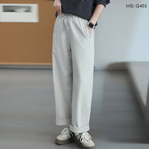 Quần baggy ống đứng lưng thun dây rút - Q455