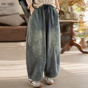 Quần baggy denim retro túi lớn - Q421