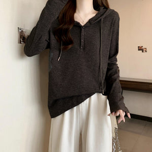 Áo hoodies dài tay khuy cài - A149