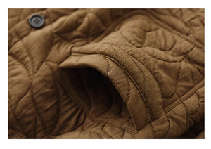 Áo khoác dài tay retro trần bông cổ đứng hai túi vuông - NU9338