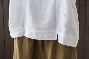 Áo T-shirt linen ngắn tay cổ tròn in trừu tượng - NU8780