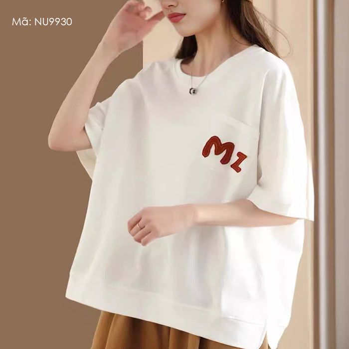 Áo T-shirt ngắn tay cổ tròn một túi Mz - NU9930