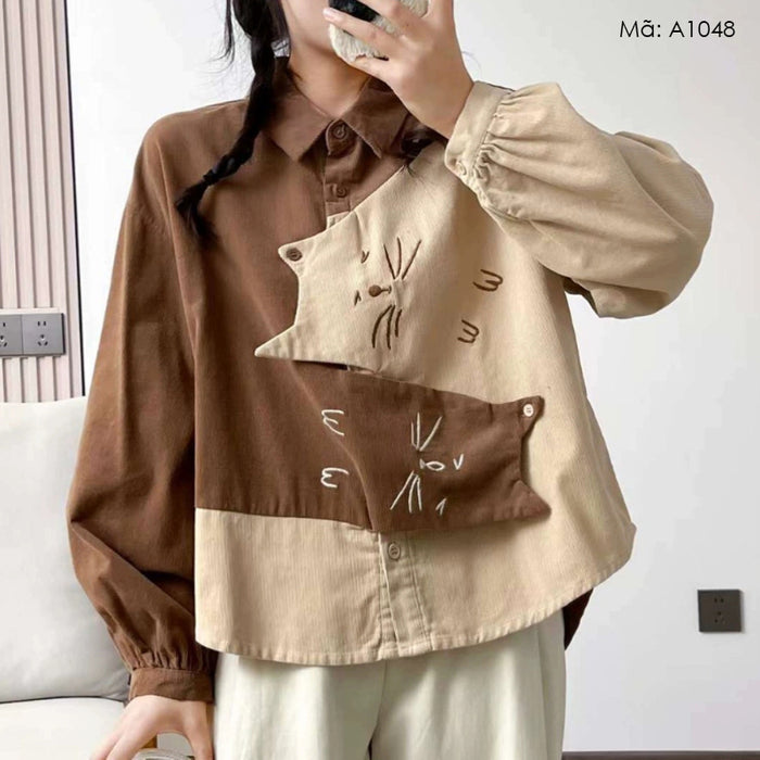 Áo sơ mi nhung dài tay - A1048