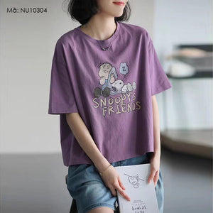 Áo T-shirt ngắn tay cổ tròn in nhân vật Snoopy's - NU10304
