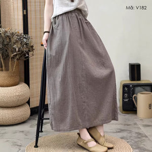 Chân váy lưng thun đơn sắc - V182