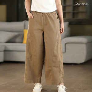 Quần baggy lưng thun đơn sắc - Q356