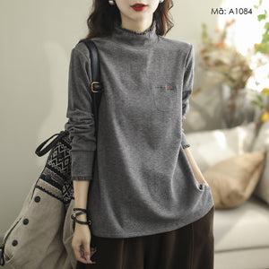 Áo T-shirt dài tay cổ lọ - A1084