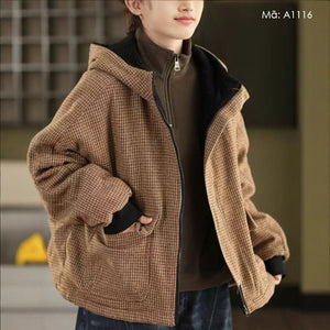 Áo khoác dạ lót lông - A1116