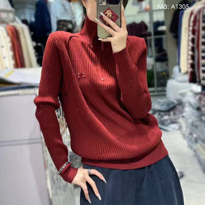 Áo len cổ lọ đơn sắc - A1305