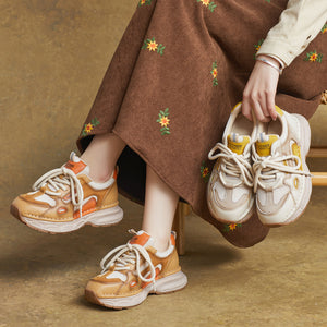 Giày da Forrest Gump cột dây để cao - G073