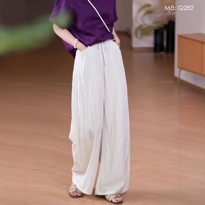 Quần baggy linen lưng thun - Q282
