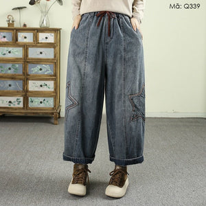 Quần baggy denim ngôi sao - Q339