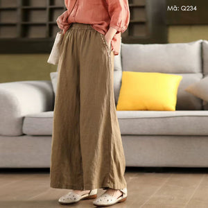 Quần baggy linen lưng thun - Q234