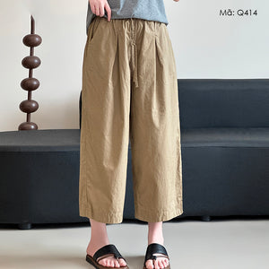 Quần baggy lửng lưng thun dây rút  - Q414