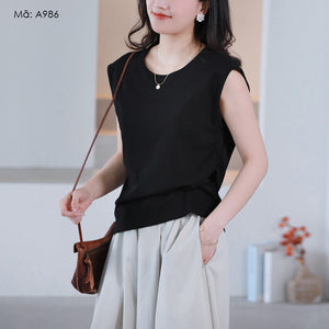 Áo T-shirt sát nách cổ tròn - A986