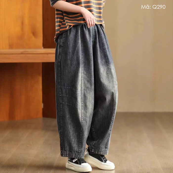 Quần baggy denim lưng thun - Q290