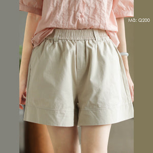 Quần sooc lưng thun cạp cao kiểu hai túi sau - Q200