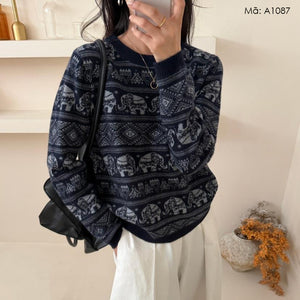Áo len dài tay retro - A1087