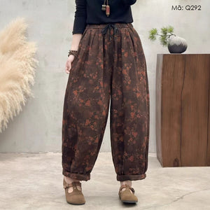 Quần baggy hoa lá retro - Q292