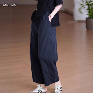 Quần baggy lưng thun ống đứng form rộng một túi sau - Q237