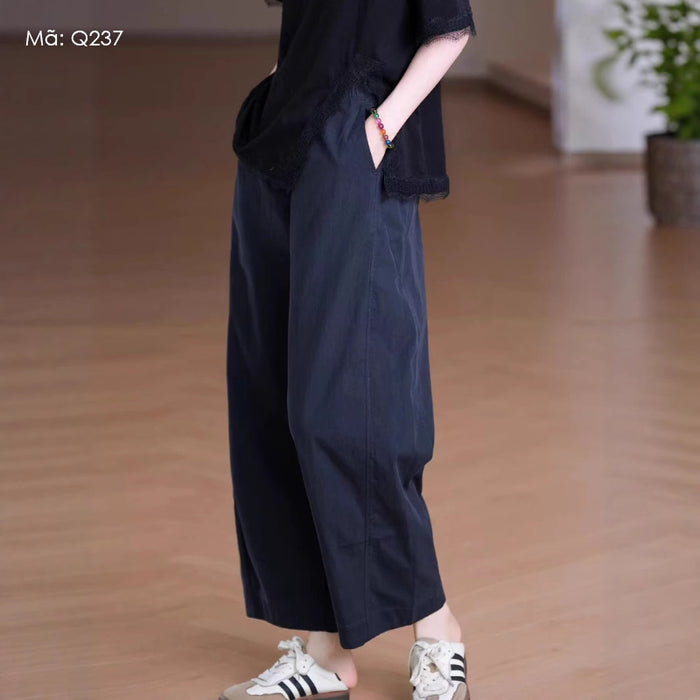 Quần baggy lưng thun ống đứng form rộng một túi sau - Q237