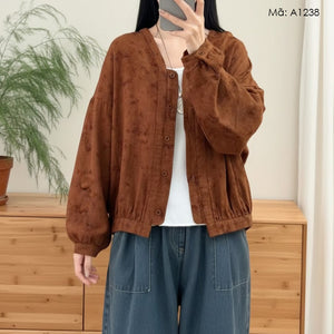 Áo khoác retro cổ vuông - A1238