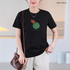 Áo T-shirt ngắn tay cổ tròn in trái cam - A914