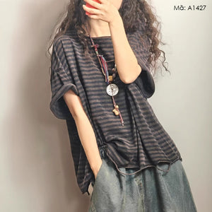 Áo T-shirt ngắn tay kẻ sọc - A1427