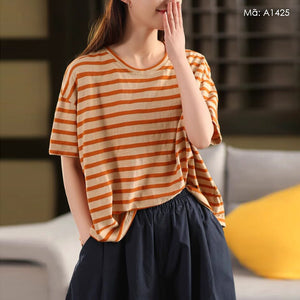Áo T-shirt ngắn tay kẻ sọc - A1424