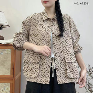 Áo khoác retro túi vuông - A1236