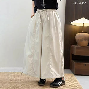 Quần baggy lửng dây rút kiểu khuy cài - Q437