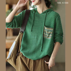 Áo hoodies len dài tay một túi - A1355 - kamaka.vn