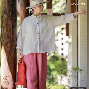 Áo sơ mi linen tay lửng - A1031