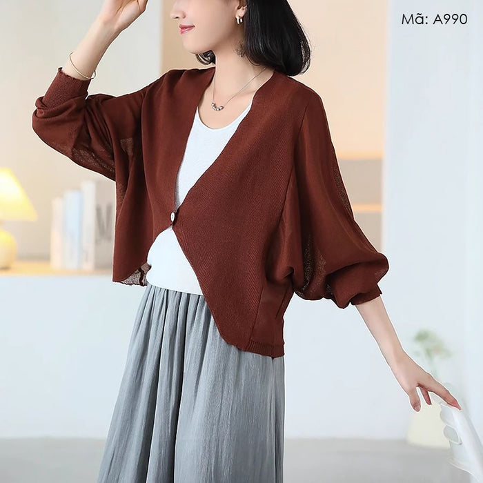 Áo khoác linen cardigan dài tay - A990