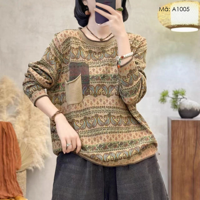 Áo len dài tay cổ tròn - A1005