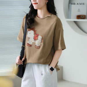 Áo T-shirt ngắn tay in hoạt hình - A1415