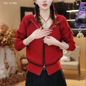 Áo khoác len có mũ - A1300