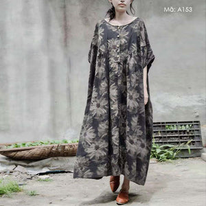 Đầm liền ngắn tay in hoa - D153