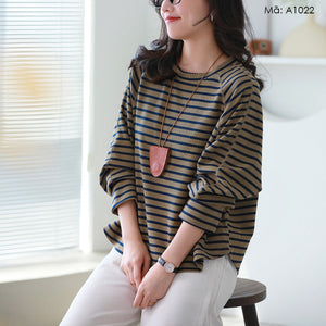 Áo T-shirt dài tay kẻ sọc - A1022