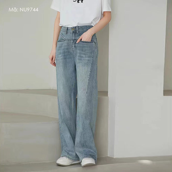 Quần baggy denim ống đứng hai túi ngang - NU9744