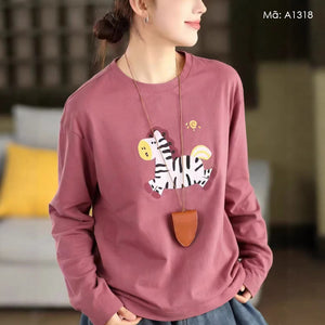 Áo T-shirt dài tay in hoạt hình - A1318