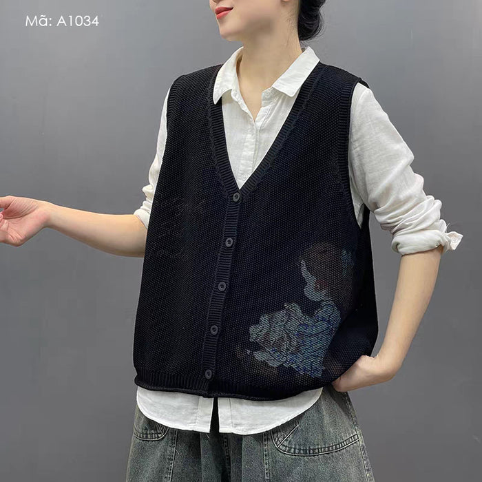 Áo len gile cổ V - A1034